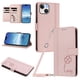 thumbnail image 1 of Funda Cartera Trébol para iPhone 13/iPhone 14 con Ranuras Tarjetas y Carga Inalámbrica Rosa, 1 of 6