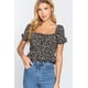 thumbnail image 1 of Top Corto Tejido con Estampado Fruncido, 1 of 5
