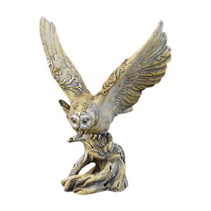 Magideal - Estatuilla De Búho Para Decoración De Mesa, Artesanía, Escultura De Animal, Estatua Decorativa De Resina Para Estantería, Gabinete, Escritorio De Desembarco De Bronce