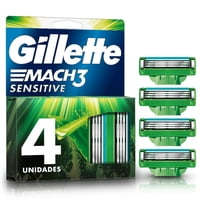 Repuestos De Afeitar Mach3 Sensitive Con Aloe Y Vitamina E 4 Un Gillette