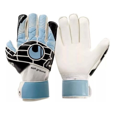 Guantes De Fútbol Arquero Uhlsport Eliminator Soft Rf Negro Celeste