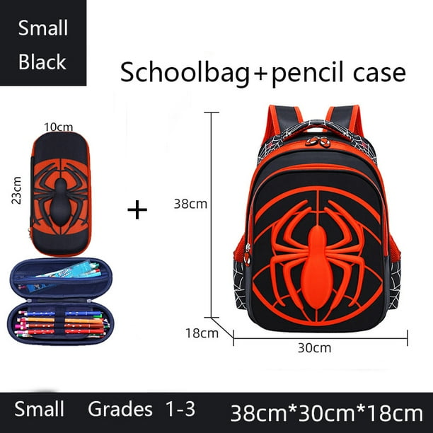 Fashion Kid Backpack Children Boys School Bag Red And Black Spider Pattern Backpack With Pencil Case Set Kids Girl Boutique Bag