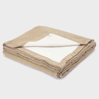 Zahr - Frazada Lana Classic Super King Beige / Blanco