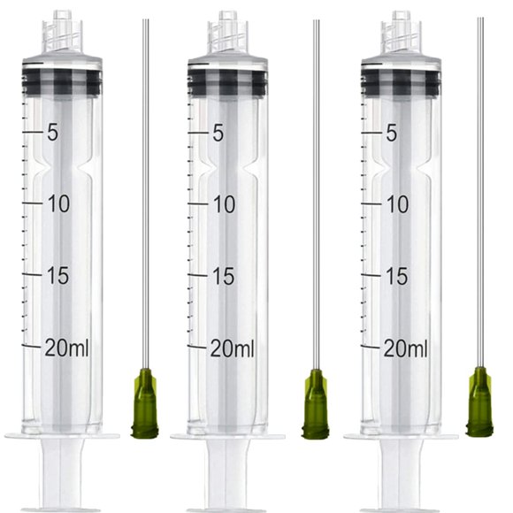 Jeringa Ulove Prs 20 ml pack de 3 con aguja roma de bloqueo Luer