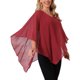 thumbnail image 4 of Top fluido de mujer INSPIRE CHIC con escote en V, blusas ligeras de gasa, camisa asimétrica elegante de doble capa para verano XL rojo vino, 4 of 6