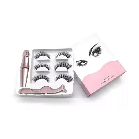 Genérico - Kit Pestañas Magnéticas Postizas + Extensor De Pestañas