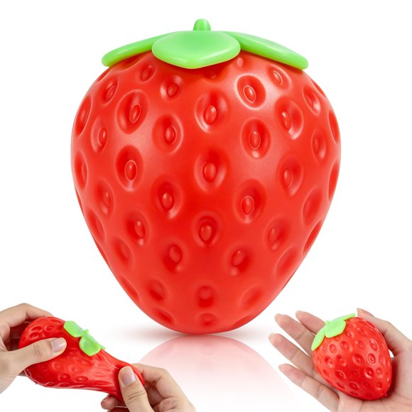 Juguete de Apretar Zoacrn 8 cm Fresa Realista Rojo