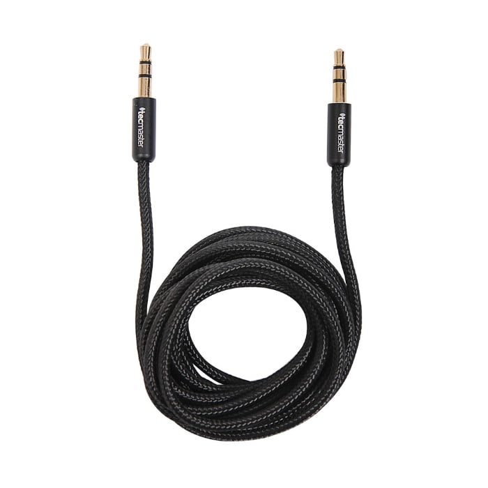 Tecmaster - Cable Auxiliar Audio 3.5 Mm De 1.8 Mts Textil Negro