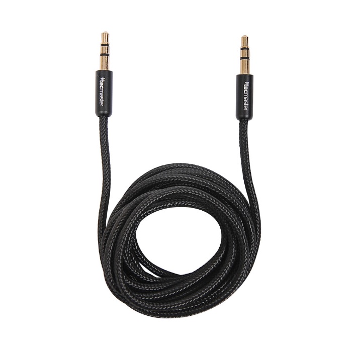 Tecmaster - Cable Auxiliar Audio 3.5 Mm De 1.8 Mts Textil Negro