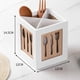 thumbnail image 4 of Porta utensilios de cocina para encimera con 4 compartimentos, organizador de madera maciza de bambú para cucharas, cuchillos, tenedores y palillos., 4 of 5
