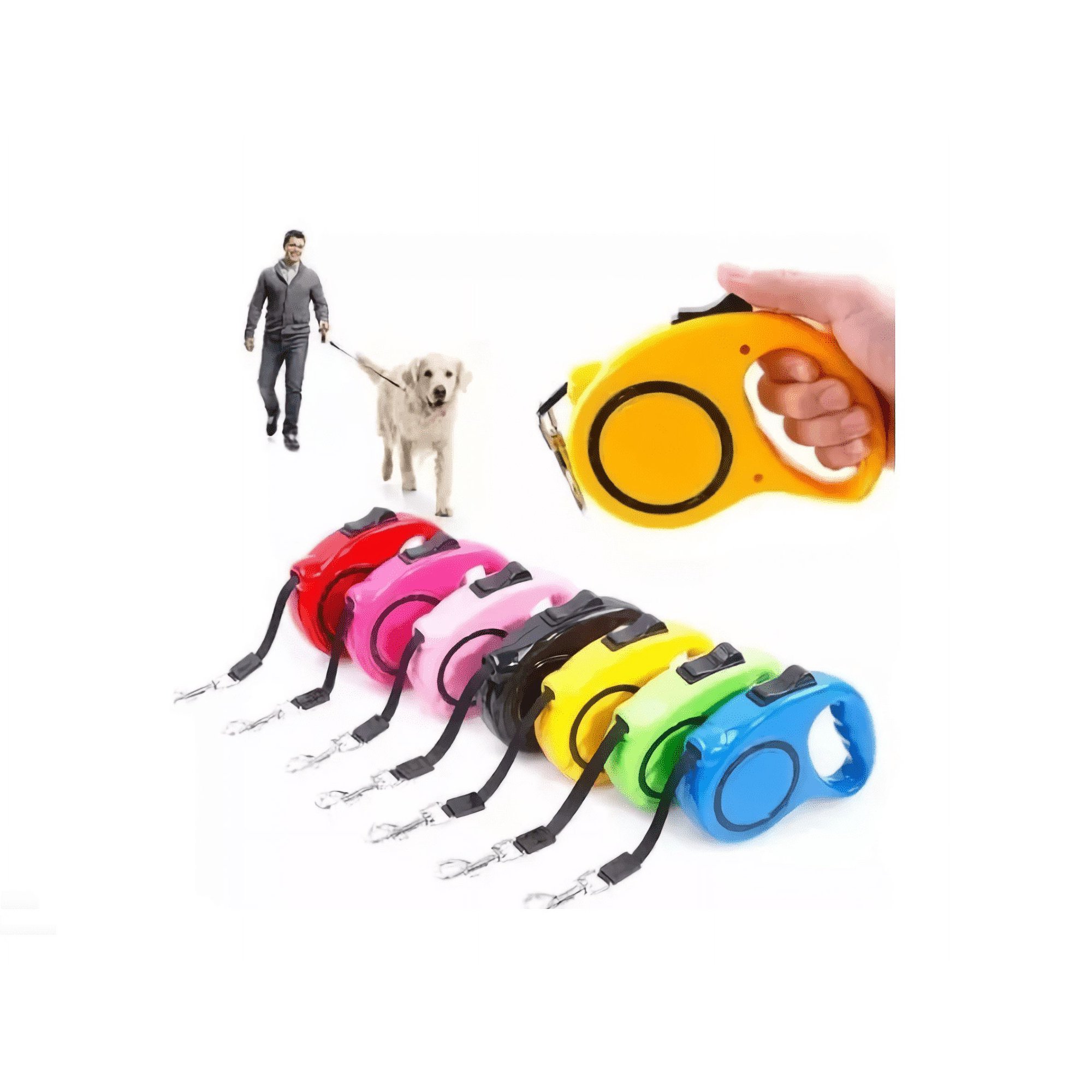 Genérico - Correa Retráctil 5 Metros Para Mascotas - Rojo