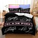 thumbnail image 1 of Simple Black Pink Color Block Quilt Duvet Cover Set Soft Double Pillowcase3-Piece Bedding Set, 1 of 5