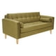 thumbnail image 2 of Sofa Retro 3c + 2 Pouf Felpa 05 Verde Musgo, 2 of 6