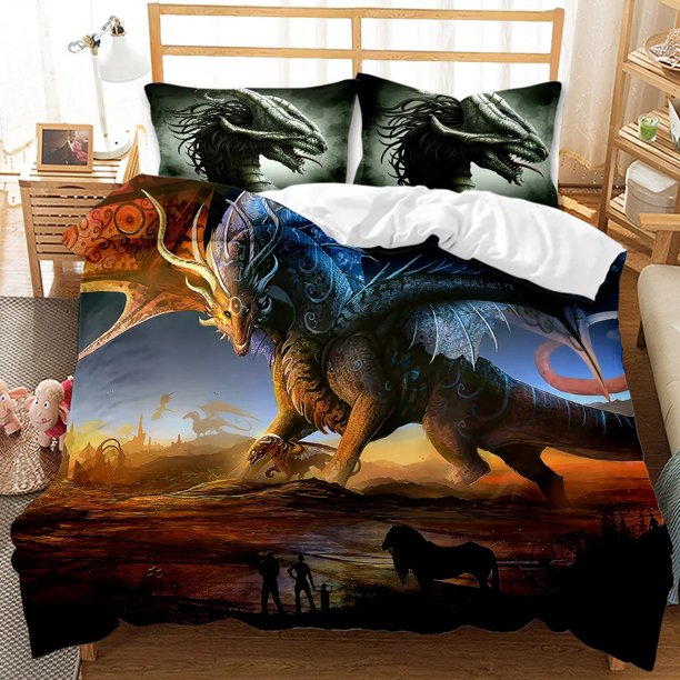 Dinosaur Jurassic Age Tyrannosaurus Rex Bedding Set Boys Girls Duvet Cover Pillowcase Bed Kids Adult