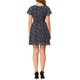 thumbnail image 3 of INSPIRE CHIC Vestido de Chifón con Cremallera y Cordones, Manga Corta Acampanada, Cuello en V Floral para Mujer, Regreso a Clases, Talla S, Azul Marino, 3 of 6