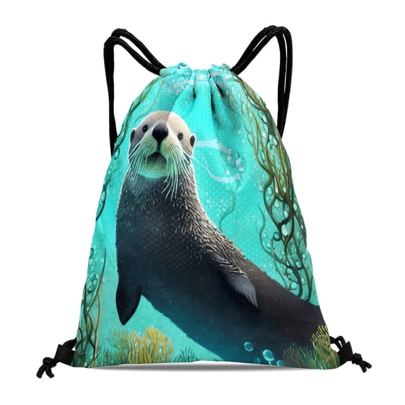 Nutria Mochila de Cuerdas para Deportes y Gimnasio, Bolsa de Cuerdas Resistente al Agua, Bolsa Cinch, 30×40cm