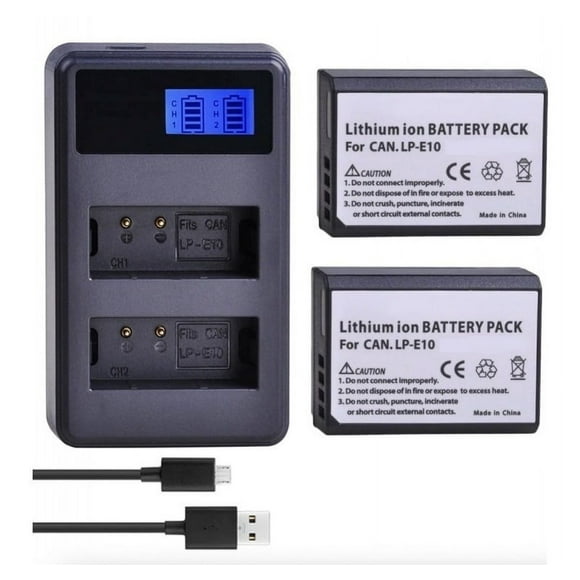 2 LP-E10 Batería + Cargador Doble Alternativa Canon T3 T5 T6 T7 T100