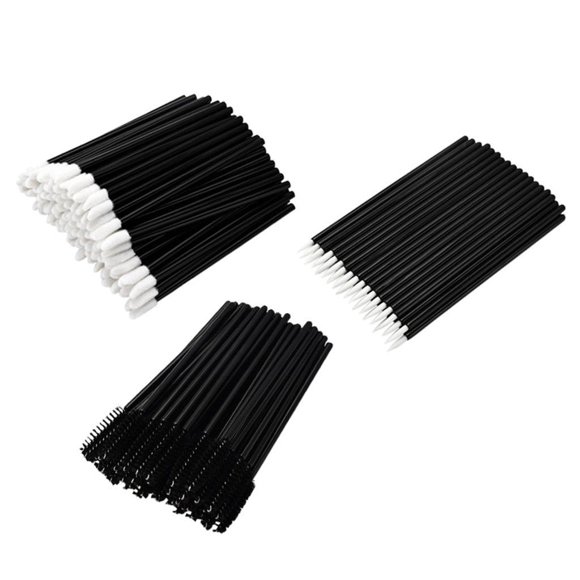 150pcs labio delineador de pestañas pincel rimel maquillaje varitas aplicador desechable negro