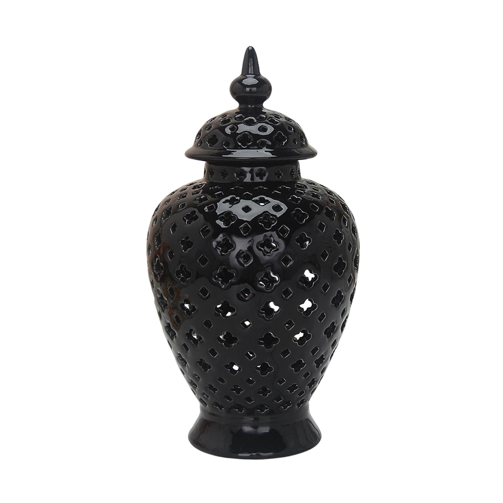 Bothyi - Floreros De Cerámica Almacenamiento Dormitorio Fiesta Organizador Porcelana Ginger Jar 37cmx29cm