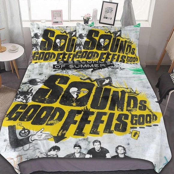 Seconds Of Summersos Band Juego De Ropa De Cama De 3 Piezas Edredón Suave Decoración De Dormitorio Gif Con Funda Nórdica Fundas De Almohada