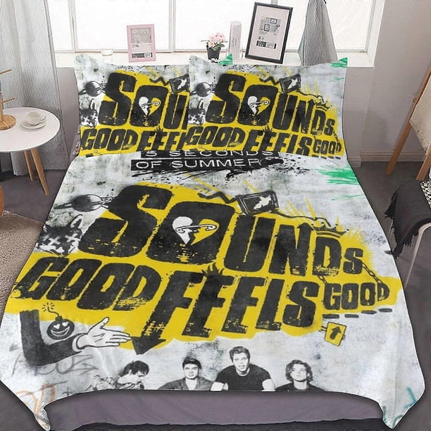 Seconds Of Summersos Band Juego De Ropa De Cama De 3 Piezas Edredón Suave Decoración De Dormitorio Gif Con Funda Nórdica Fundas De Almohada