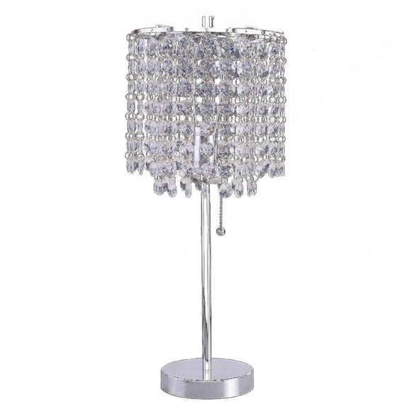Lámpara de mesa Benzara Chandelier Crystal Tubular Chrome