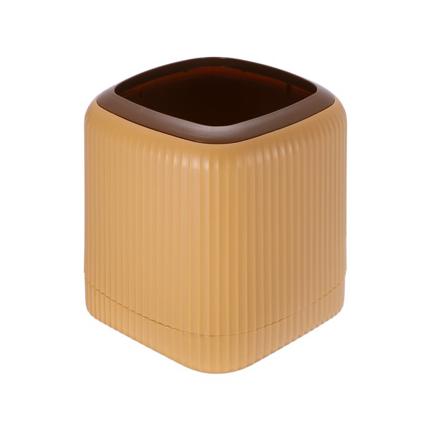 Uxcell 1.5L/0.4Galón Mini Papelera, Cubo de Basura Cuadrado de Escritorio, Pequeña Papelera de Plástico Portátil para Dormitorio, Cocina, Oficina, Marrón