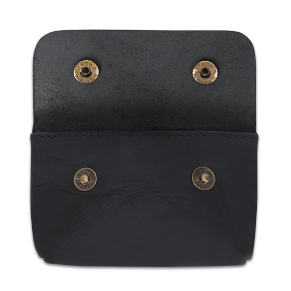 Monedero CestAntiQ de Cuero Negro 13x8x3 cm