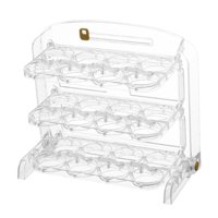 Bothyi - Dispensador De Bandeja De Huevos De Tres Capas, 24 Rejillas Para Cajón De Cocina, Hogar, Blanco