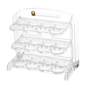 Bothyi - Dispensador De Bandeja De Huevos De Tres Capas, 24 Rejillas Para Cajón De Cocina, Hogar, Blanco