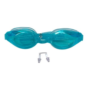 N-Ofertas - Lentes Natacion Gafas Piscina Unisex Colores Tapones Oidos Celeste