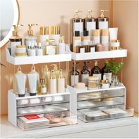 Organizador De Maquillaje Storbin De 5 Niveles Para Baño, Transparente, Con 3 Cajones