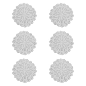 Bothyi - 6 Manteles Individuales De Encaje Con Diseño Retro, Para Decoración Del Hogar, Restaurante, Color Blanco