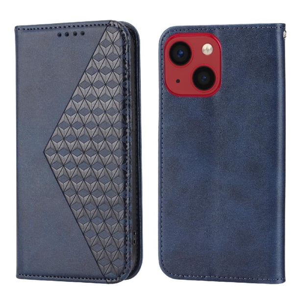 Funda Flip FOXDOCK para iPhone 13 Pro Max , Estilo Billetera con Diseño Rombo, Correa de Mano y Soporte, Uso Diario