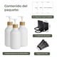 thumbnail image 3 of Venhoouse Pack 3 Dispensador De Jabón 500 Ml Plástico Bambú Blanco, 3 of 7