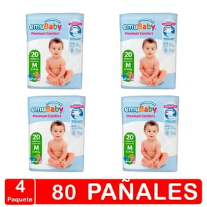 Pañales Emubaby Comfort Premium Manga X4 - Talla M - 80 Pañales