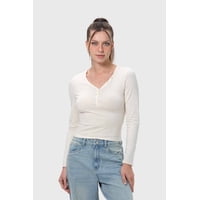 Fashionspark - Polera Mujer Abotonada Crudo
