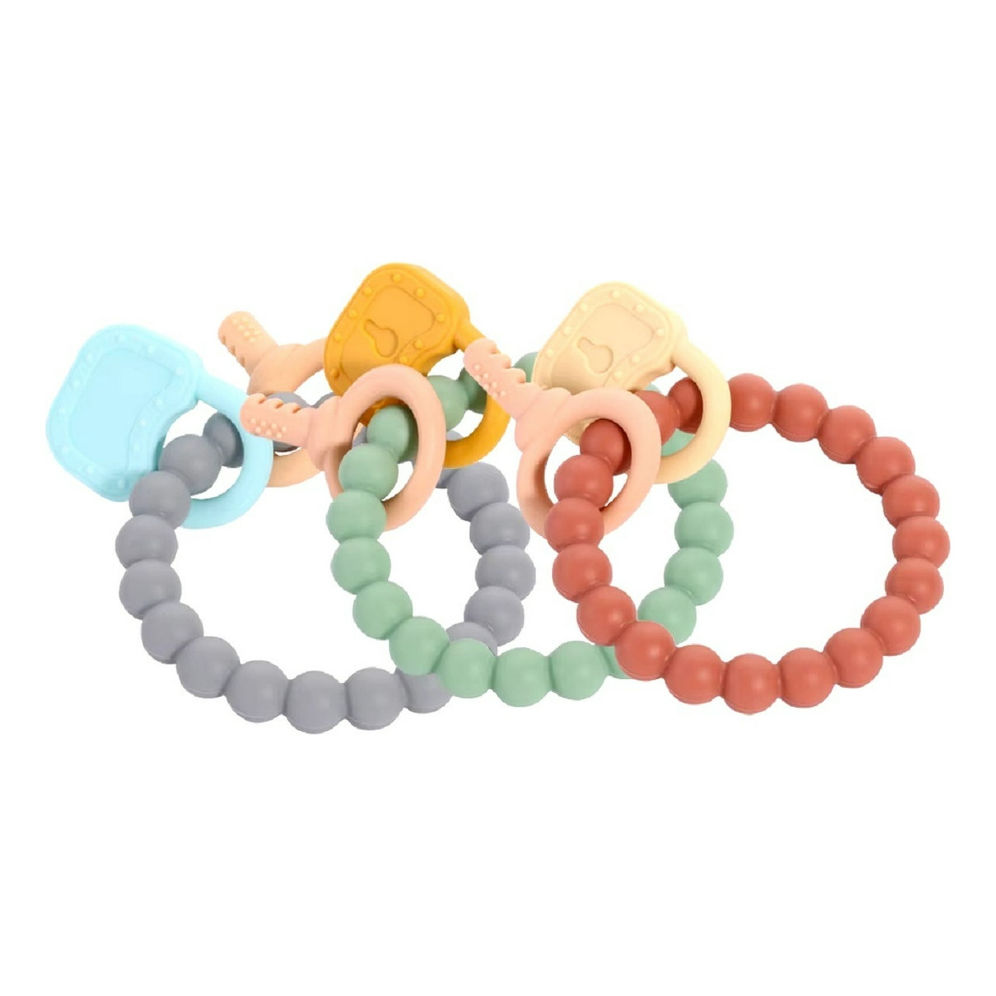 Genérico - Set De 3 Mordedor Silicona Pulsera Bebé Alivio Encías Jhn