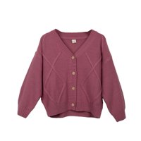 Pillin - Chaleco Niña Con Botones Y Cuello En V Guinda