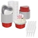 thumbnail image 1 of 50 moldes para pastel en forma de corazón de 100 ml (3,4 oz), con tapa para San Valentín, de aluminio (rojo), reutilizables para el Día de la Madre, bodas y cumpleaños., 1 of 5
