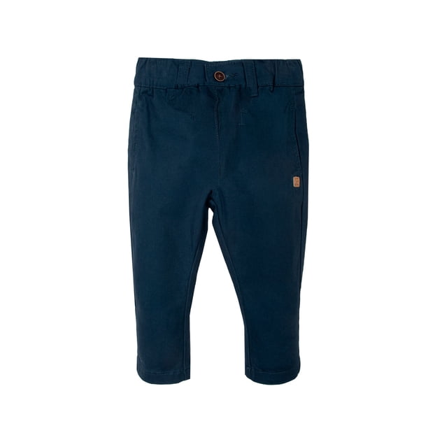 Pantalón Bebé Niño Gabardina Elasticado Azul Marino