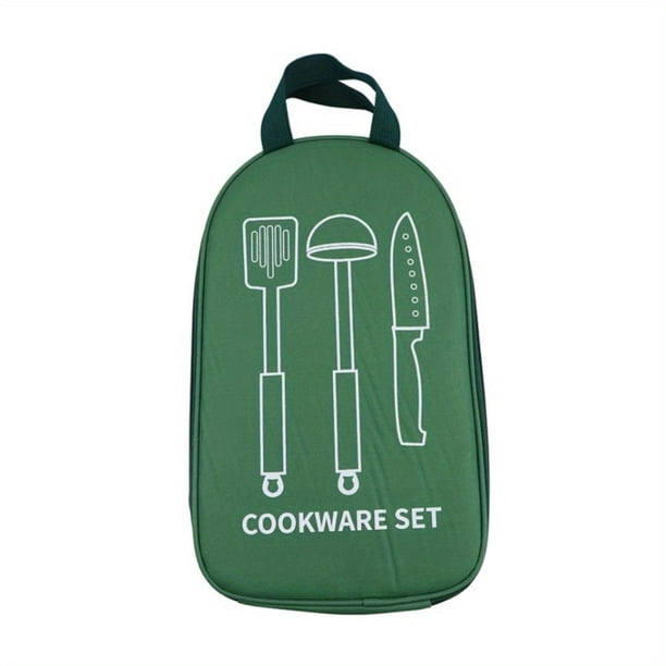 1pc Outdoor Cutlery Storage Kit, Portable Kitchenware Cookware Kit, Travel Storage Bag Camping Picnic, Portable Camping BBQ Kit Bag (only Bag)