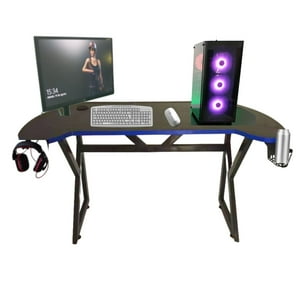 Velazio - Escritorio Gamer U 140 Cm Con Luces Led Azul