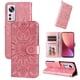 thumbnail image 4 of Funda tipo cartera FOXDOCK para Xiaomi 12 , diseño girasol en relieve, cuero PU, cierre magnético, soporte y tarjetero, 4 of 5