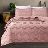 Genérico - Cubrecama Premiun Quilt Verano 1.5 Plazas/Rosado