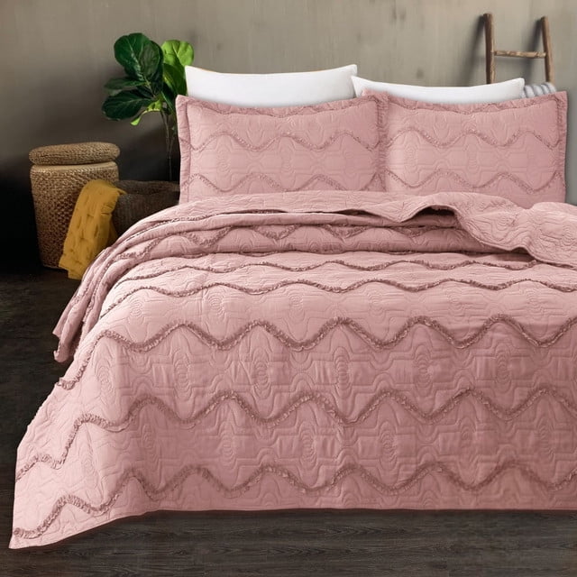 Genérico - Cubrecama Premiun Quilt Verano 1.5 Plazas/rosado