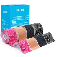 Cinta Kinesiológica Ok Tape Pro, Rollo Sin Cortar De 5 Cm X 5 M, Paquete De 4