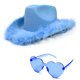 thumbnail image 1 of Accesory Set 4E's Novelty, sombrero vaquero azul claro con gafas de sol, 1 of 6