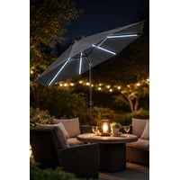 Jardimex - Quitasol 2.63M Luz Led Jardin Patio Playa Terraza Filtro Uv