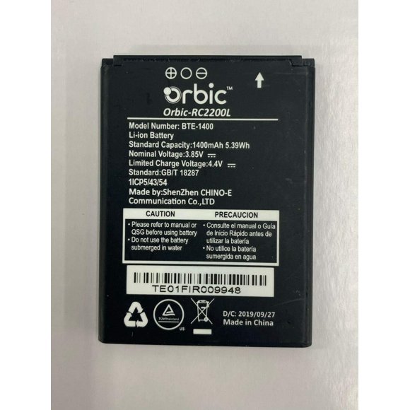 Batería Cables y Gadgets Orbic RC2200L 1400 mAh